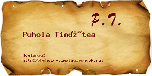Puhola Timótea névjegykártya